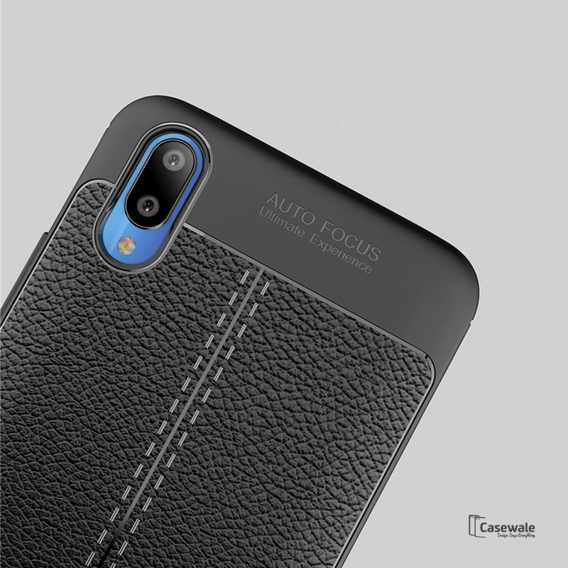 Luxury Auto Focus Leather Texture Case For Vivo V11 Pro