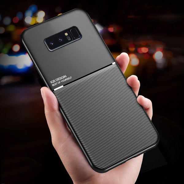 IQS Design Soft Leather Texture Case with Magnetic Car Vent for Redmi Note 8