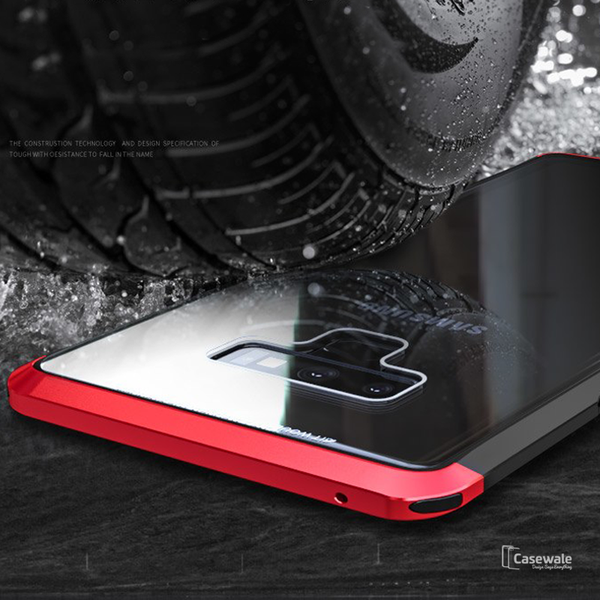LUPHIE Aluminium Transparent Gorilla Glass Case for Galaxy Note 9