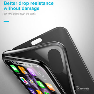 Baseus Touchable Glass Flip TPU Back Shell Case For iPhone XS