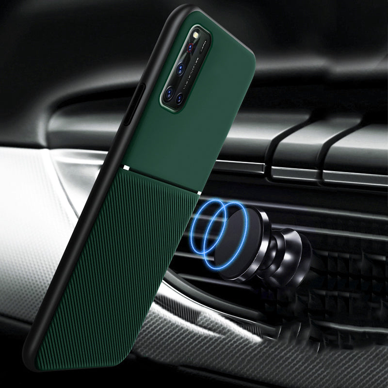 IQS Design Soft Leather Texture Case with Magnetic Car Vent for Vivo V19