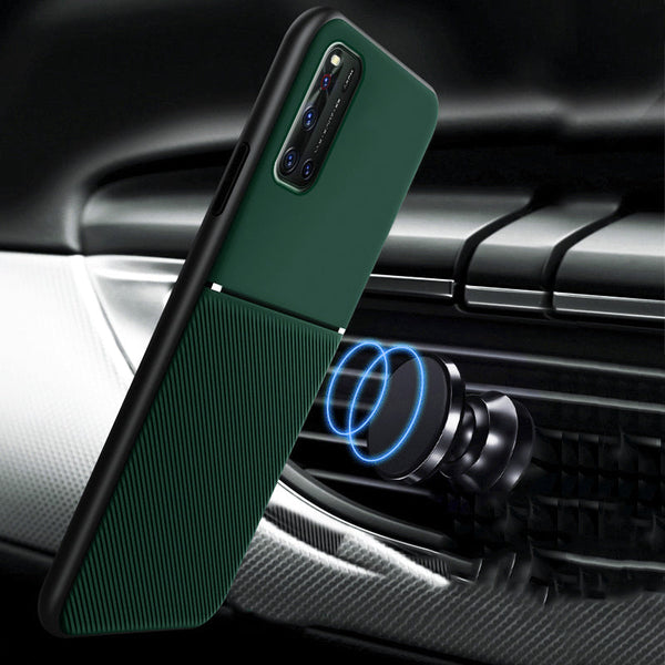 IQS Design Soft Leather Texture Case with Magnetic Car Vent for Vivo V19