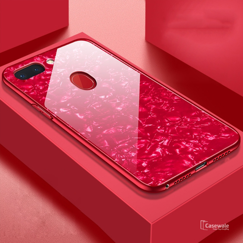 Luxury Marble Pattern Tempered Glass Case for Oppo F9