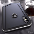 Ferrari Aluminium V Stripe Genuine Leather Case for iPhone X