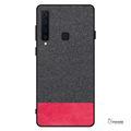 Dual Color Leather + Natural Cloth Texture Case For Galaxy A9 2018