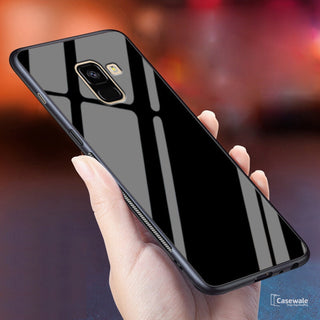 Luxury Tempered Glass Full Protective Case for Galaxy A8 Plus