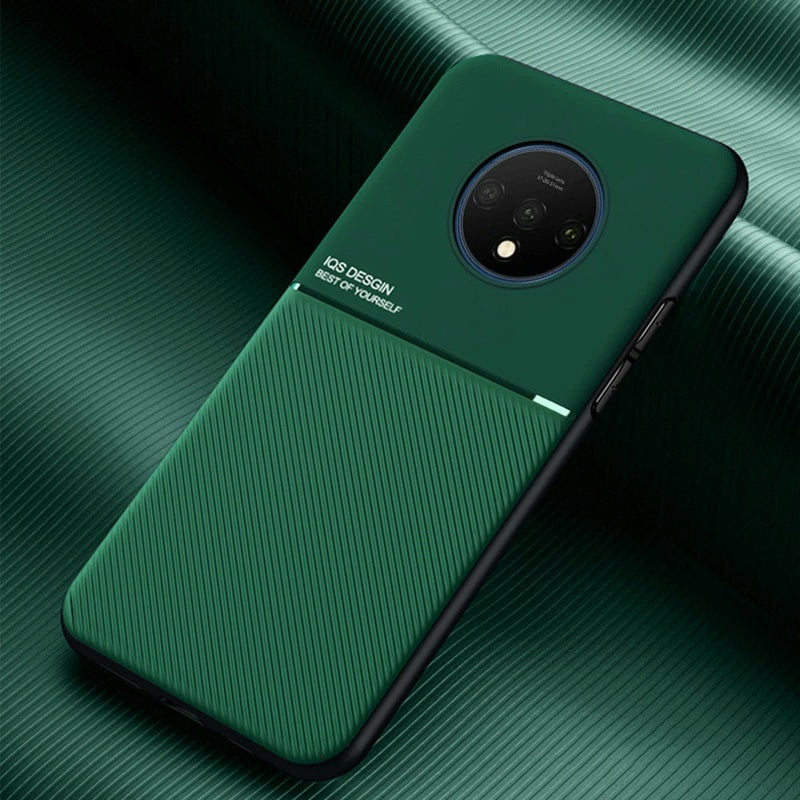 IQS Design Soft Leather Texture Case with Magnetic Car Vent For Oneplus 7T / 7T Pro