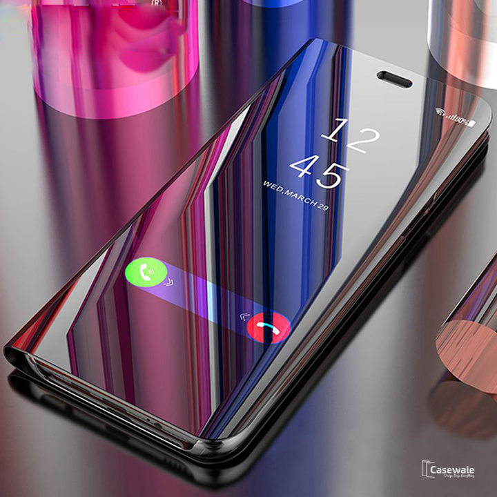 Mirror Clear View Flip Phone Case for OnePlus 7T / 7T Pro [Non-Sensor]