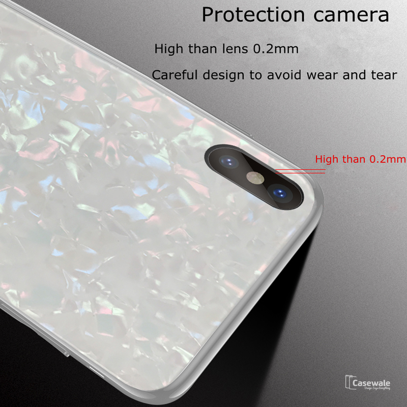 Luxury Marble Pattern Tempered Glass Case For iPhone XS