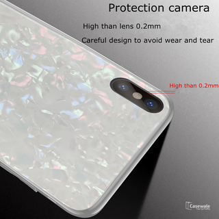Luxury Marble Pattern Tempered Glass Case For iPhone XS