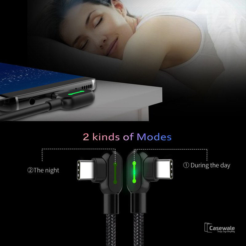 MCDODO 90 Degree Fast Charging Cable for iPhone Type C