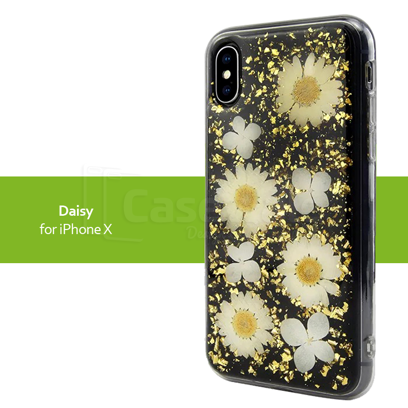 Original Flash Foil Petals Genuine Flower Case for iPhone XS