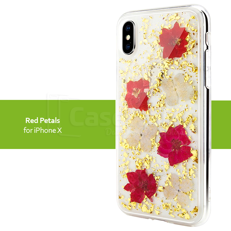 Original Flash Foil Petals Genuine Flower Case for iPhone XS