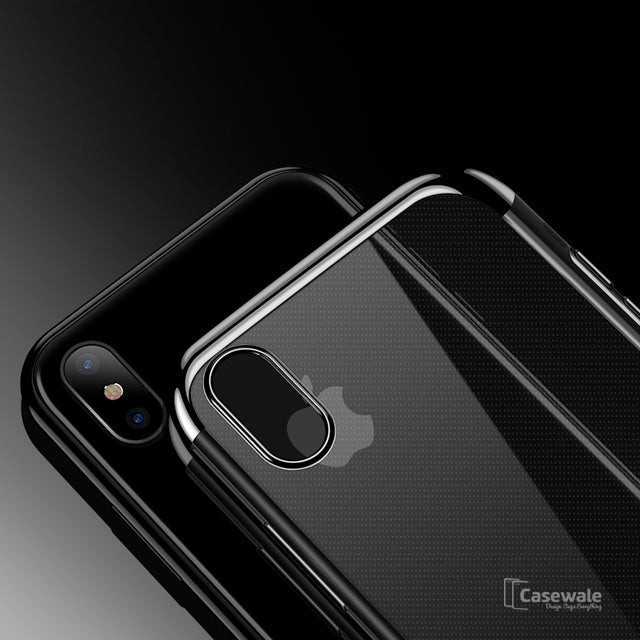 iPhone X High-end Fashion Transparent Plated Mobile Phone Case