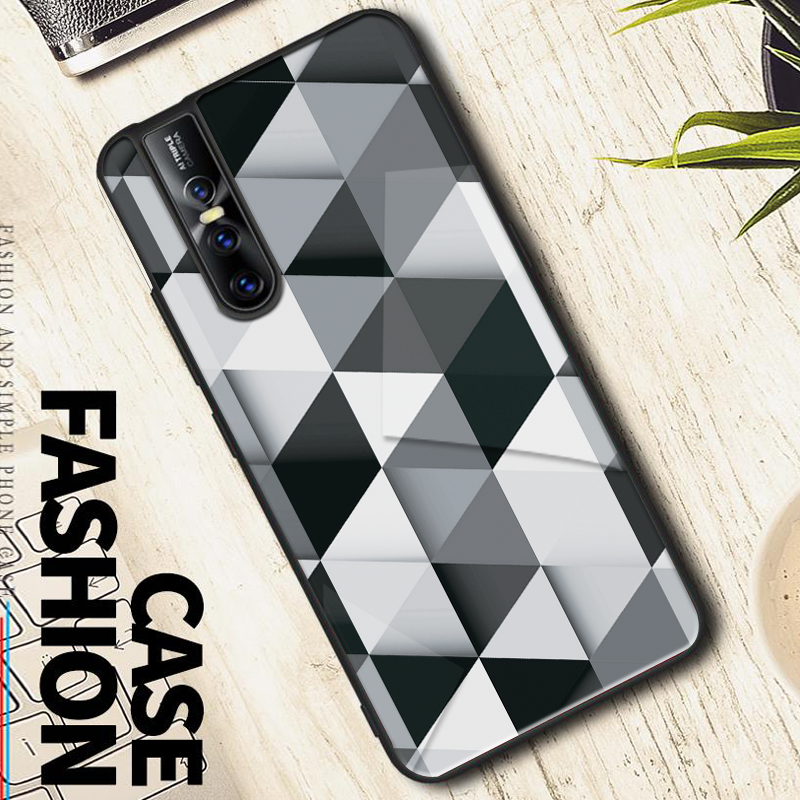 Ashford Color Marble Pattern Glass Case for Vivo V15 Pro
