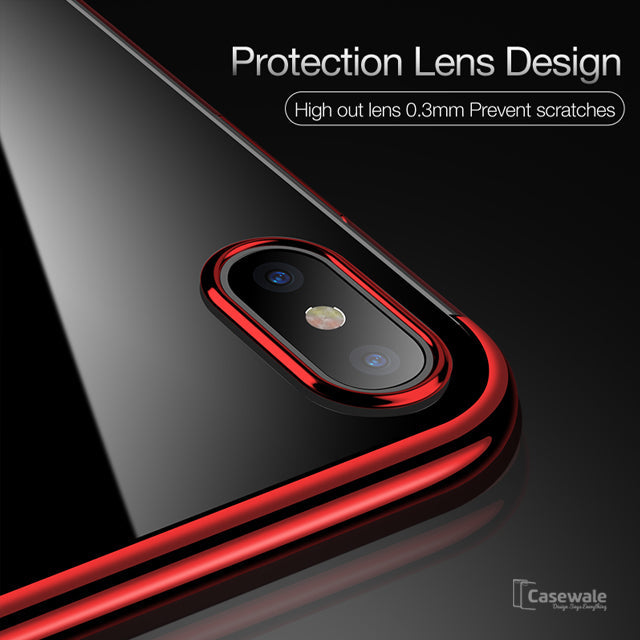 iPhone X High-end Fashion Transparent Plated Mobile Phone Case