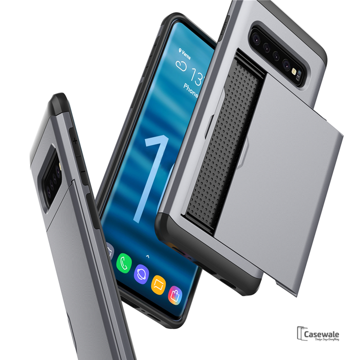 Armor Hard Card Slot Phone Case for Galaxy S10 & S10 Plus