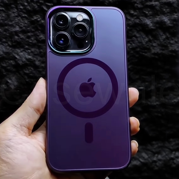 iPhone 14 Series Purple Color Magsafe Transparent Case
