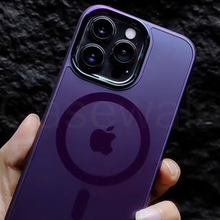 iPhone 13 Series Purple Color Magsafe Transparent Case