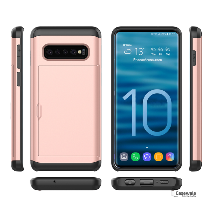 Armor Hard Card Slot Phone Case for Galaxy S10 & S10 Plus