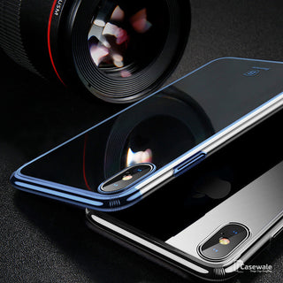 iPhone X Luxury Plating Hard Plastic Transparent Case [New Edition]