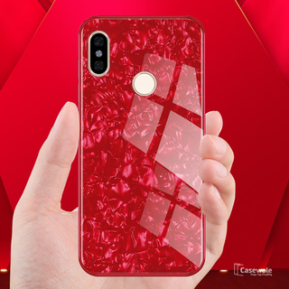 Luxury Marble Pattern Tempered Glass Case for Redmi Y2