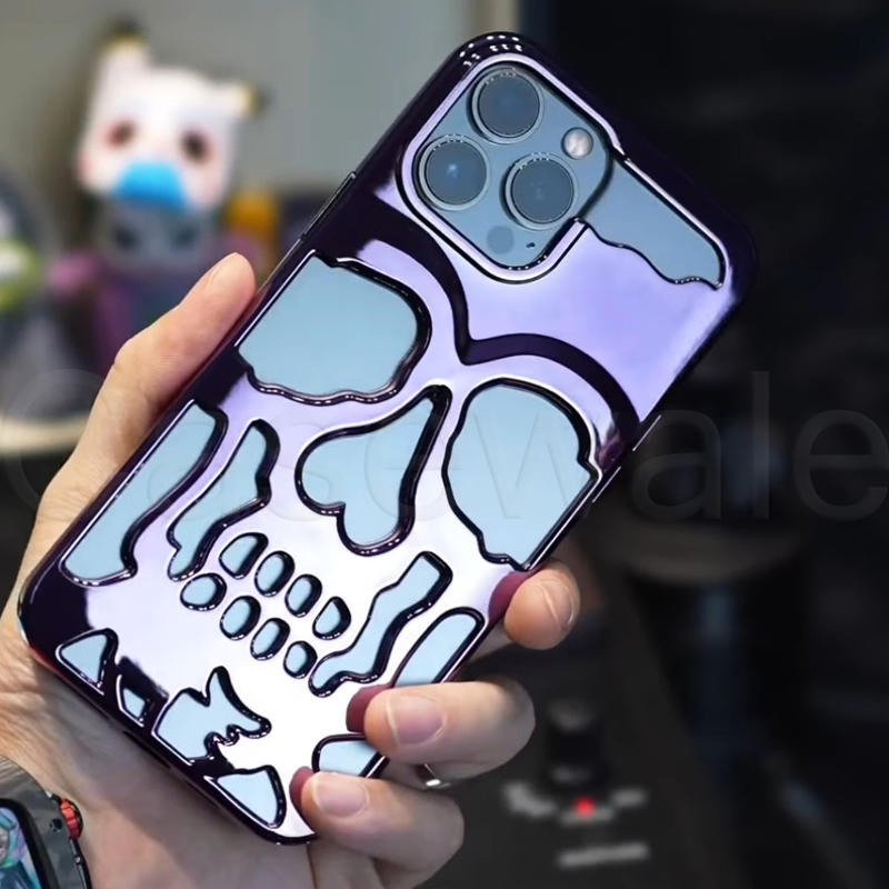 iPhone 13 Series New Electroplating Unique Skull Phone Case