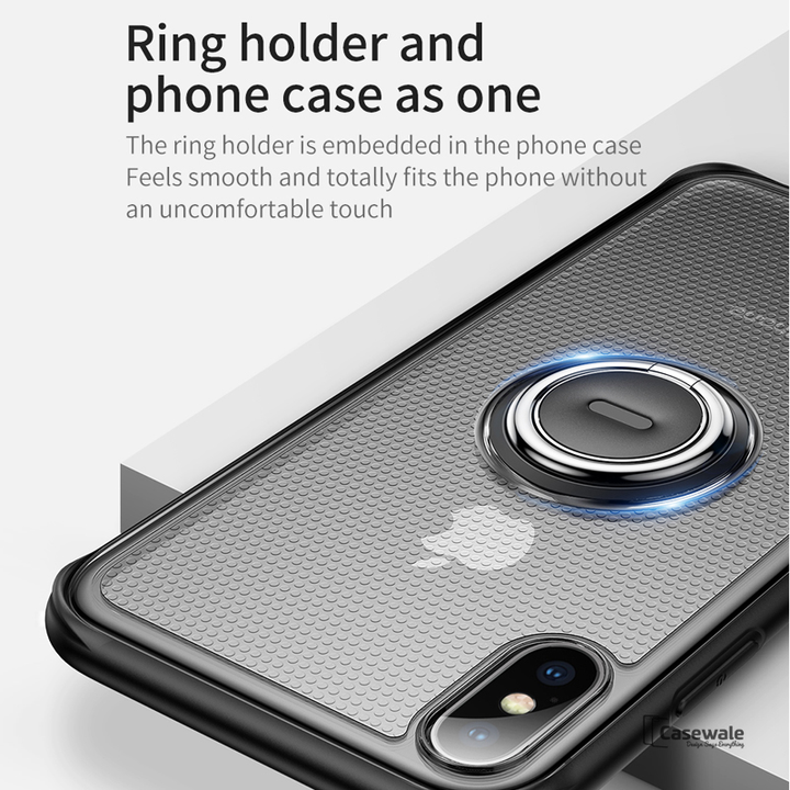 Baseus Ring Holder Stand Back Case For iPhone XS Max