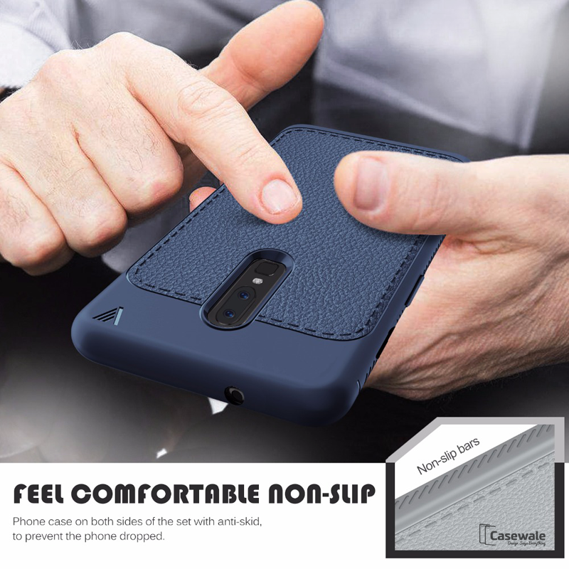 Luxury V TPU Leather Full Protection Phone Case for OnePlus 6