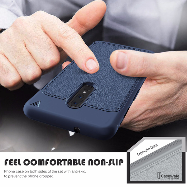 Luxury V TPU Leather Full Protection Phone Case for OnePlus 6