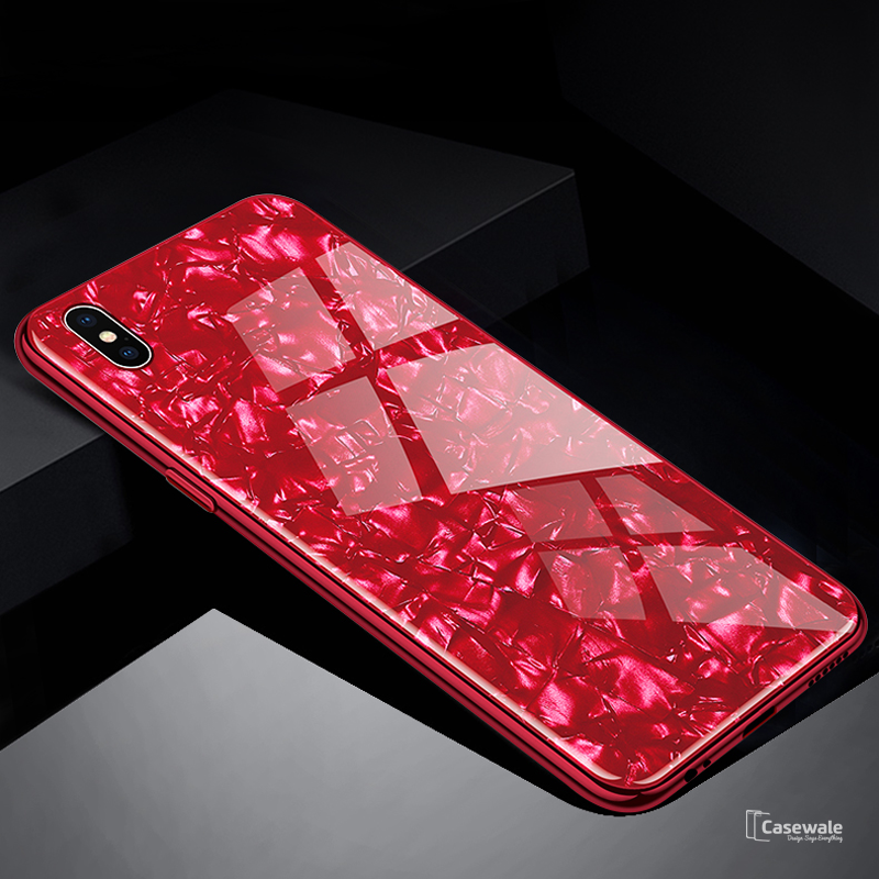 Luxury Marble Pattern Tempered Glass Case For Apple iPhone X