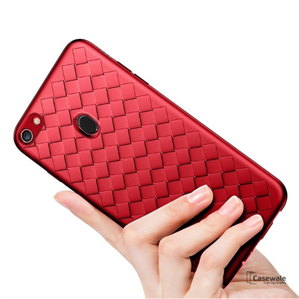 Luxury Grid Weaving Ultra Thin Protective Back Case for Oppo F7