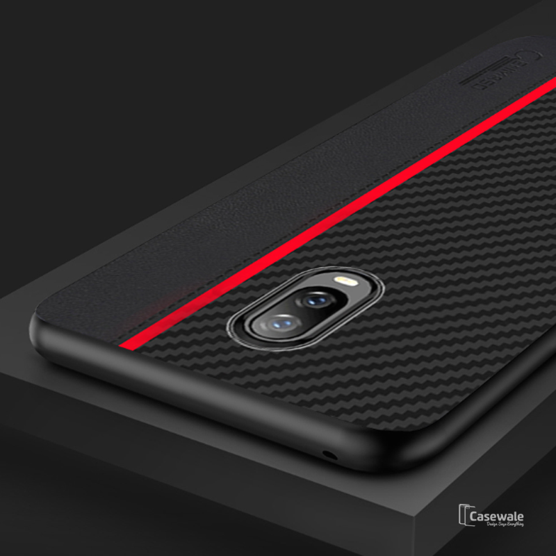 Original CENMASO Carbon Fiber PU Leather Case For OnePlus 6 / 6T