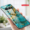 Luxury Artistic Marble Glass Case for Galaxy S10/ S10 Plus