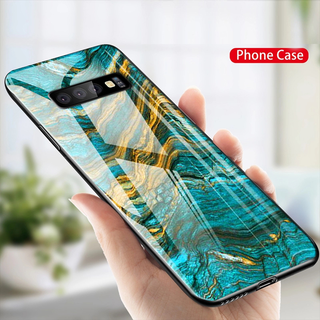 Luxury Artistic Marble Glass Case for Galaxy S10/ S10 Plus