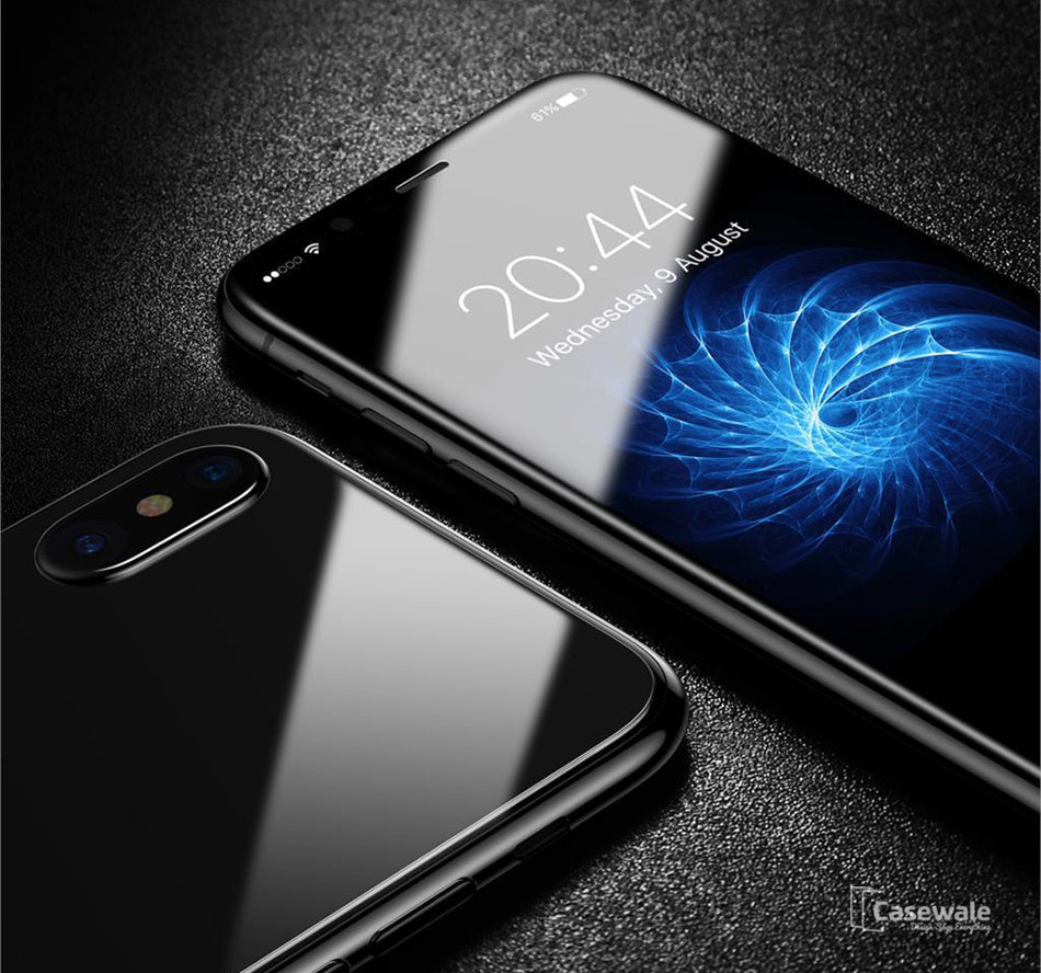 iPhone X 5D Round Curved Edge Tempered Glass Front+Back Protector