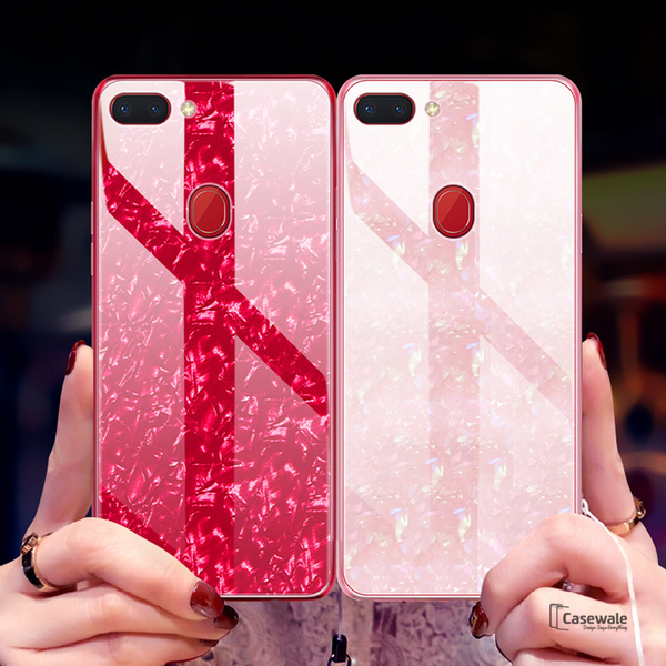 Luxury Marble Pattern Tempered Glass Case for Oppo F9