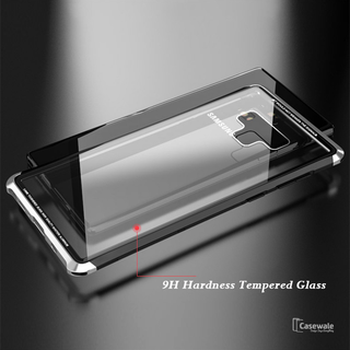 LUPHIE Aluminium Transparent Gorilla Glass Case for Galaxy Note 9