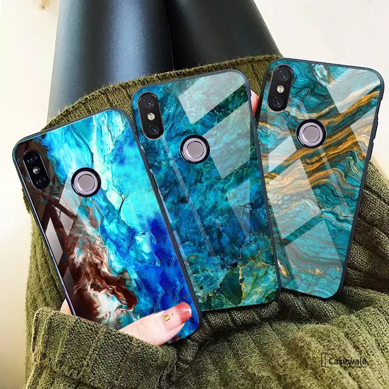 Luxury Majestic Pattern Glass Case for Redmi Note 6 Pro