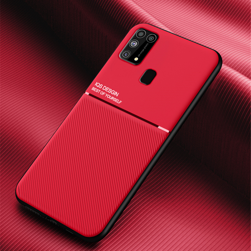 IQS Design Soft Leather Texture Case with Magnetic Car Vent For Galaxy M31