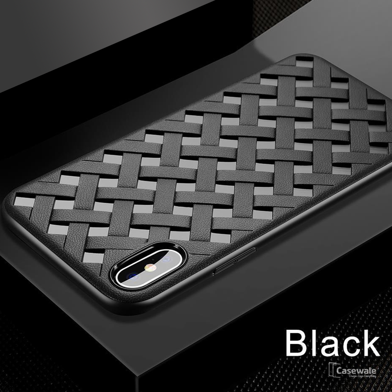 Luxury Grid Weave Hollow Ultra Thin Case for iPhone X