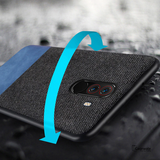 Dual Color Leather + Natural Cloth Texture Case For Mi Poco F1