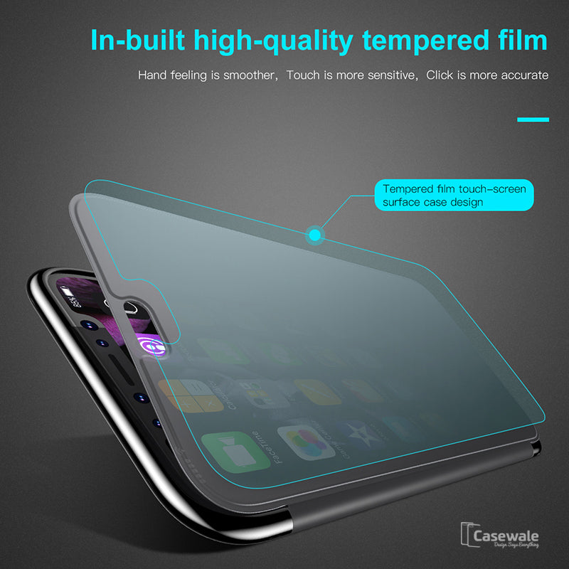 Baseus Touchable Glass Flip TPU Back Shell Case For iPhone XS