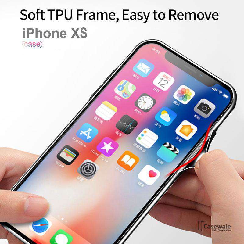 Luxury Crome Series 9H Glass Case for Apple iPhone XS