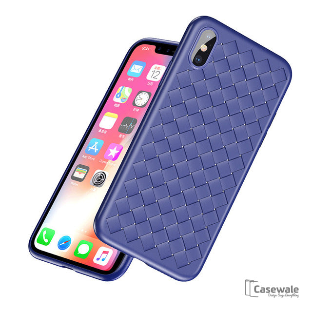 Luxury Grid Weaving Ultra Thin Protective Case for iPhone XS