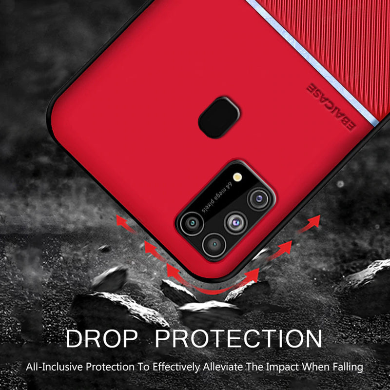 IQS Design Soft Leather Texture Case with Magnetic Car Vent For Galaxy M31