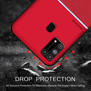 IQS Design Soft Leather Texture Case with Magnetic Car Vent For Galaxy M31
