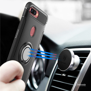 Luxury Armor Magnetic Car Holder Case for Oppo F9 Pro