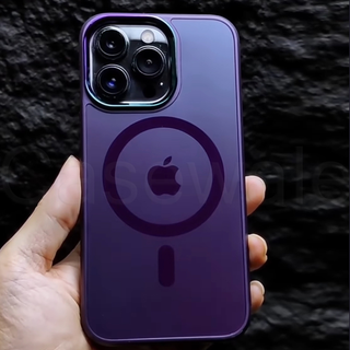 iPhone 14 Series Purple Color Magsafe Transparent Case