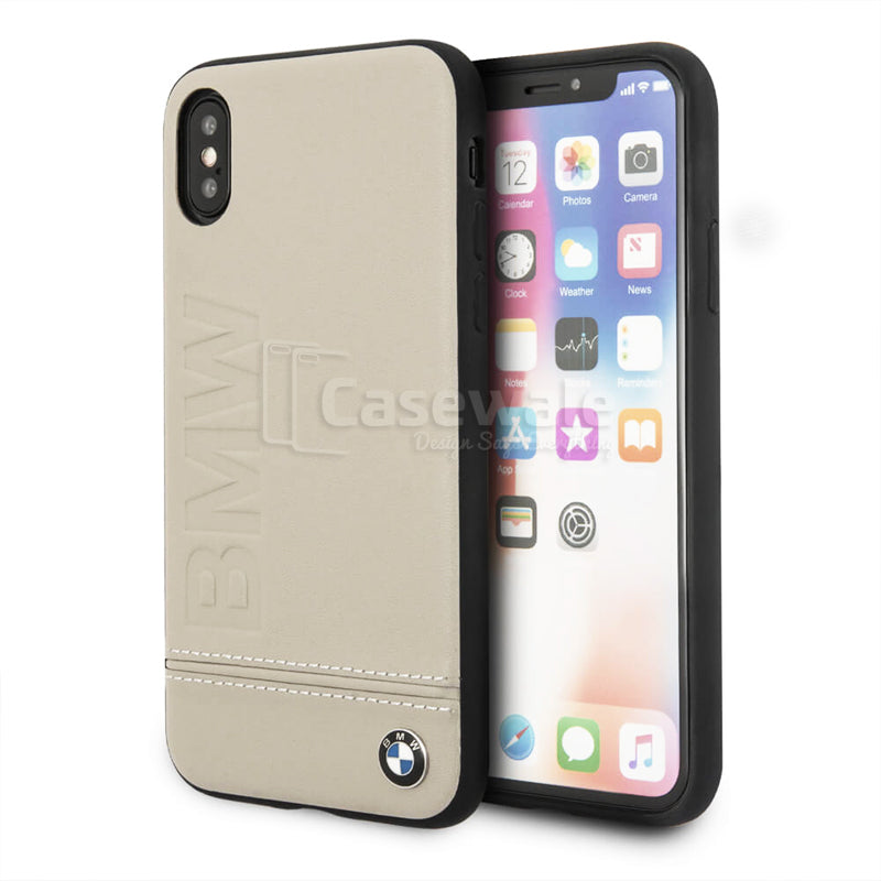 BMW Genuine Leather Case With Logo Imprint For iPhone XS